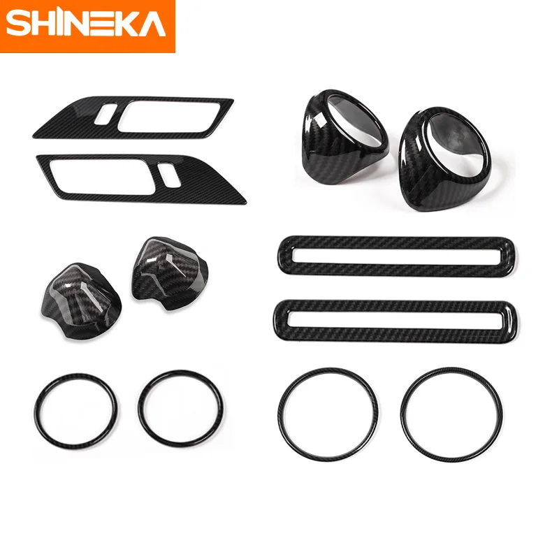 Carbon Fiber Car Door Interior Decoration Frame Trim Speaker Decoration Ring Door Vent Safety Belt Cover for Ford Mustang 2015+
Carbon Fiber Car Door Interior Decoration Frame Trim Speaker Decoration Ring Door Vent Safety Belt Cover for Ford Mustang 2015+