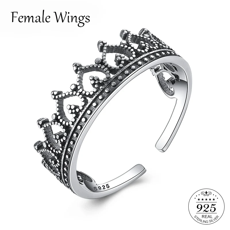 FEMALE WINGS Real Vintage S925 Thai Silver Hollow Crown Shaped Queen Temperament Ring For Women Party Wedding Ring Jewelry FR224
FEMALE WINGS Real Vintage S925 Thai Silver Hollow Crown Shaped Queen Temperament Ring For Women Party Wedding Ring Jewelry FR224
