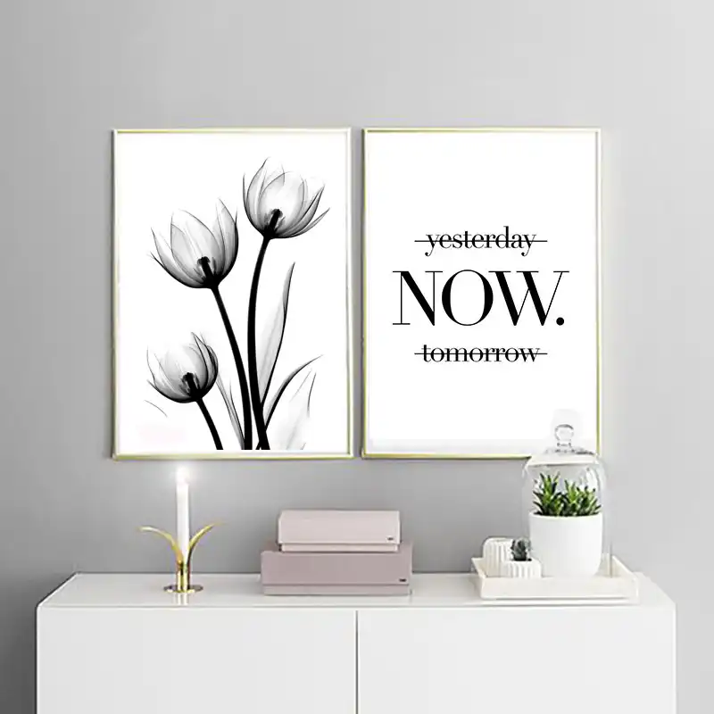 Lotus Print Flower Plant Art Black And White Photograph