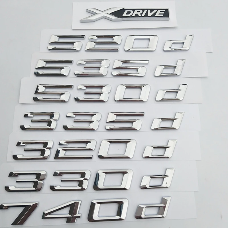316d 318d 320d 325d 330d 520d 530d 535d 550d 740d 750d 760d Chrome Letters Emblem Trunk Sticker for BMW Diesel Oil Fuel Version
316d 318d 320d 325d 330d 520d 530d 535d 550d 740d 750d 760d Chrome Letters Emblem Trunk Sticker for BMW Diesel Oil Fuel Version