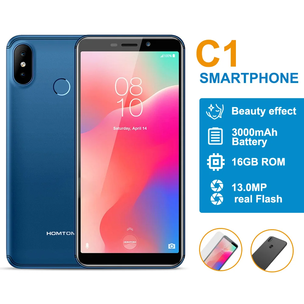 

HOMTOM C1 3G Smartphone 5.5 inch Android Go OS MTK6580A Quad-core 1.3GHz 1GB RAM 16GB 13.0MP + 2.0MP Rear Camera Mobile Phone
