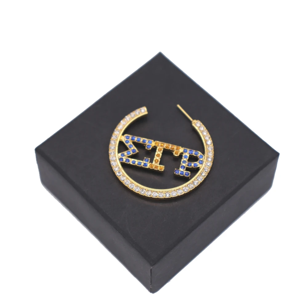 New Popular Metal Inlaid Greek Letters Sigma Gamma Rho Earring Sorority Society Souvenir Gift Jewelry Custom
New Popular Metal Inlaid Greek Letters Sigma Gamma Rho Earring Sorority Society Souvenir Gift Jewelry Custom