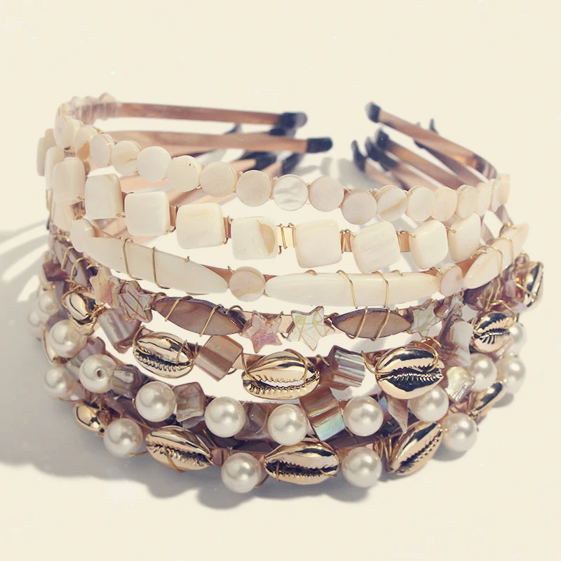 JUST FEEL Trendy Summer Shell Headbands Handmade Girls Hairbands Fashion Headband Simulated Pearls Women Hair Hoop Accessories
JUST FEEL Trendy Summer Shell Headbands Handmade Girls Hairbands Fashion Headband Simulated Pearls Women Hair Hoop Accessories