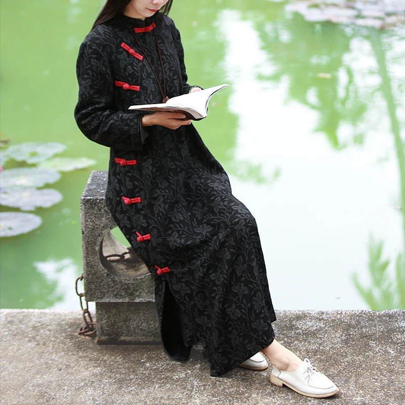 LZJN Long Sleeve Cheongsam Dress 2018 Autumn Chinese Dress for Women Jacquard Cotton Linen Slim Qipao Elegant Floral Robe Femme
LZJN Long Sleeve Cheongsam Dress 2018 Autumn Chinese Dress for Women Jacquard Cotton Linen Slim Qipao Elegant Floral Robe Femme