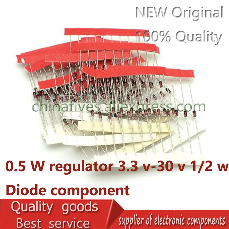 1/2w 0.5W Zener Diode 3.3-30V 14values*10pcs=140pcs Assorted Assortment Set New electronic diy kit
1/2w 0.5W Zener Diode 3.3-30V 14values*10pcs=140pcs Assorted Assortment Set New electronic diy kit