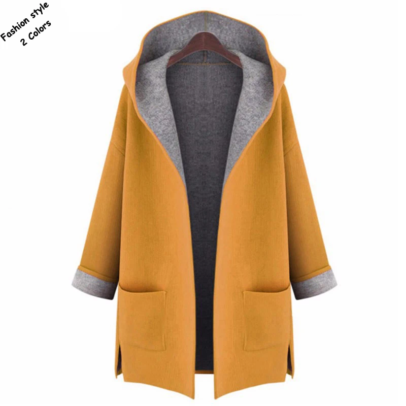 Fashion 2018 Autumn womens long sleeve hooded cardigan trench coats casual ladies loose outerwear womens clothing coats L-5XL
Fashion 2018 Autumn womens long sleeve hooded cardigan trench coats casual ladies loose outerwear womens clothing coats L-5XL