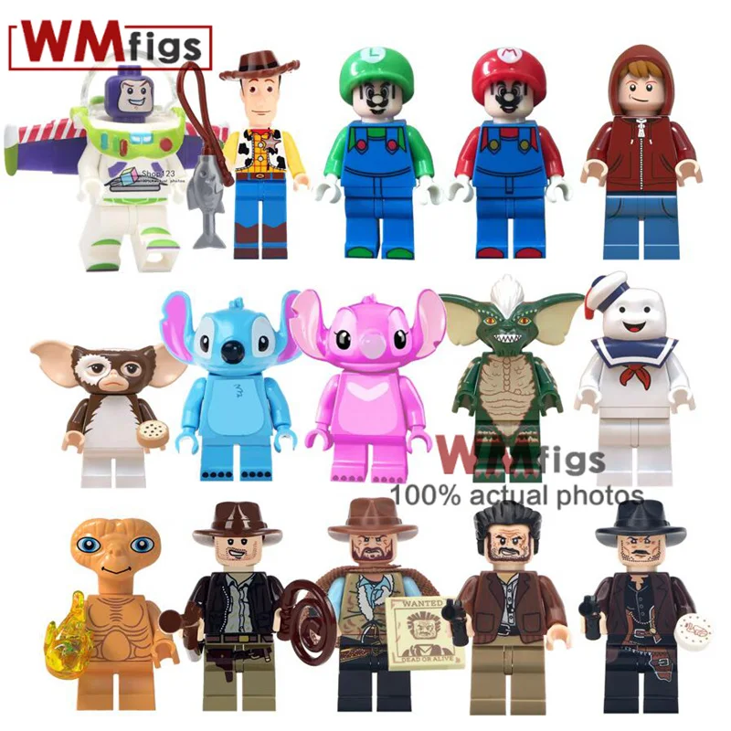 Cowboy Costume Hat Gun Trump E.T. Lost Boys Indiana Jones Building Blocks Cartoon Girl Stitch Toys for Children Gift Minifigs
Cowboy Costume Hat Gun Trump E.T. Lost Boys Indiana Jones Building Blocks Cartoon Girl Stitch Toys for Children Gift Minifigs