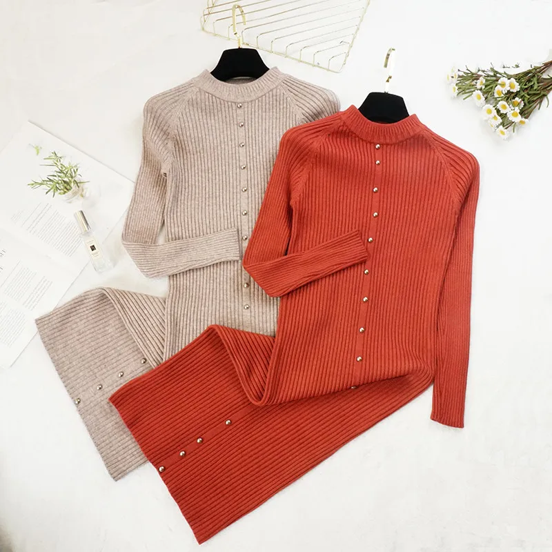 Autumn Winter Women Knitted Dress Long Sleeve Sexy Beading Sweater Dresses Female Slim Bodycon Bottoming Dress Vestidos ZZ380
Autumn Winter Women Knitted Dress Long Sleeve Sexy Beading Sweater Dresses Female Slim Bodycon Bottoming Dress Vestidos ZZ380