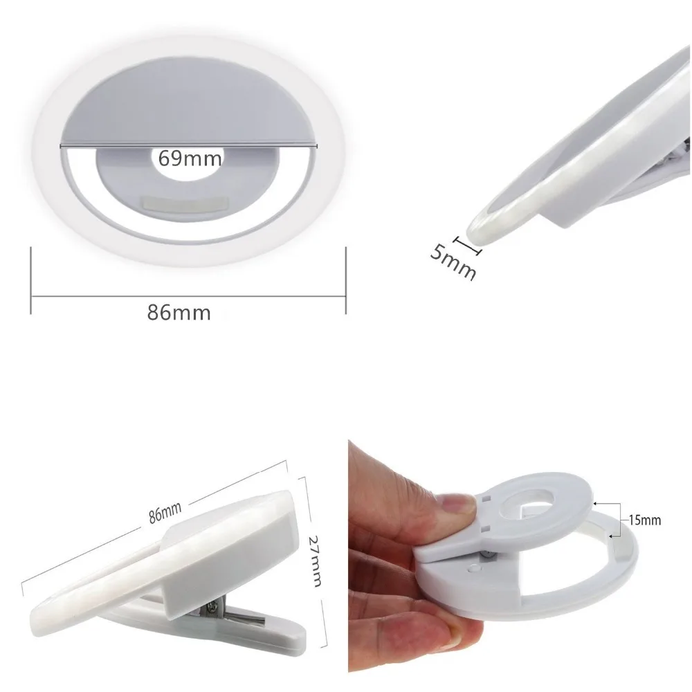 USB LED Selfie Ring Light Makeup Light Enhancing for Phone Lighting Night Darkness Selfie Ring Light Supplementary USB charge
USB LED Selfie Ring Light Makeup Light Enhancing for Phone Lighting Night Darkness Selfie Ring Light Supplementary USB charge