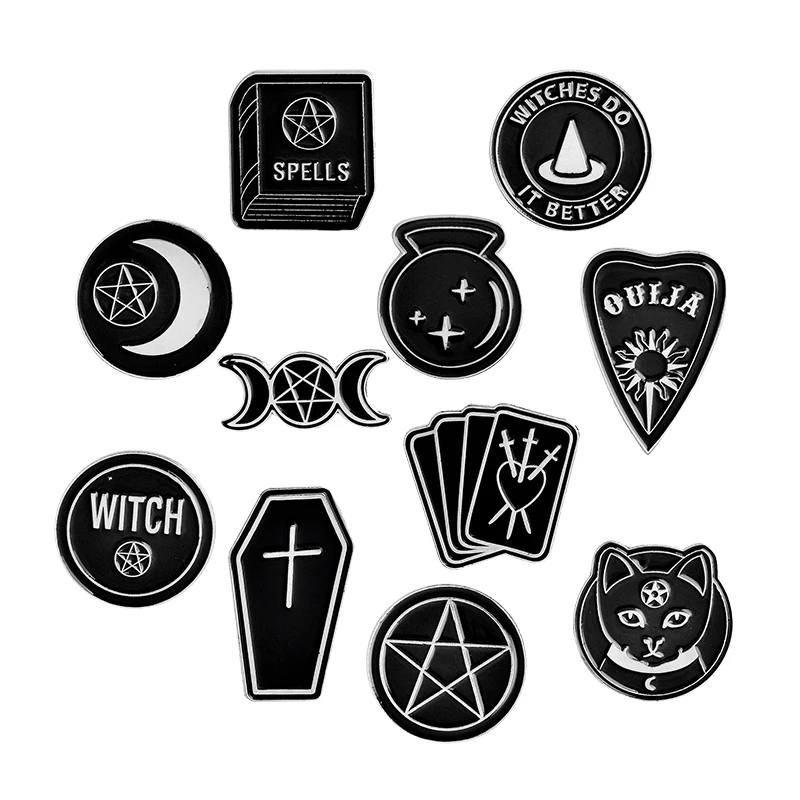 High quality cool black punk witch series enamel brooch pin ladies denim shirt collar bag badge men's jackets pin jewelry
High quality cool black punk witch series enamel brooch pin ladies denim shirt collar bag badge men's jackets pin jewelry
