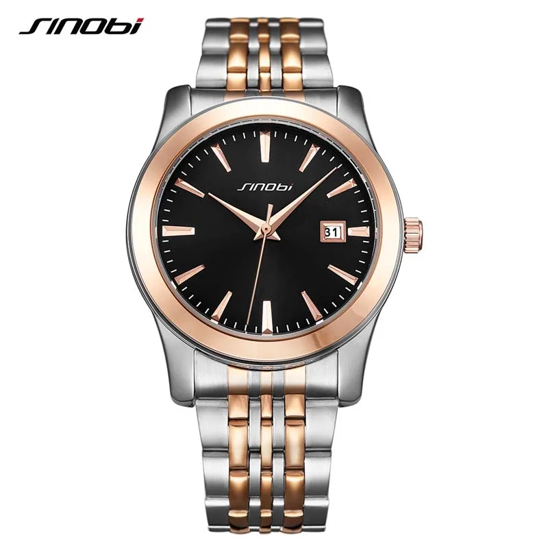 SINOBI Mens Watch Waterproof Stainless Steel Watchband Males Wristwatch Quartz Clock Rose Gold Dial & Date Display man watches
SINOBI Mens Watch Waterproof Stainless Steel Watchband Males Wristwatch Quartz Clock Rose Gold Dial & Date Display man watches