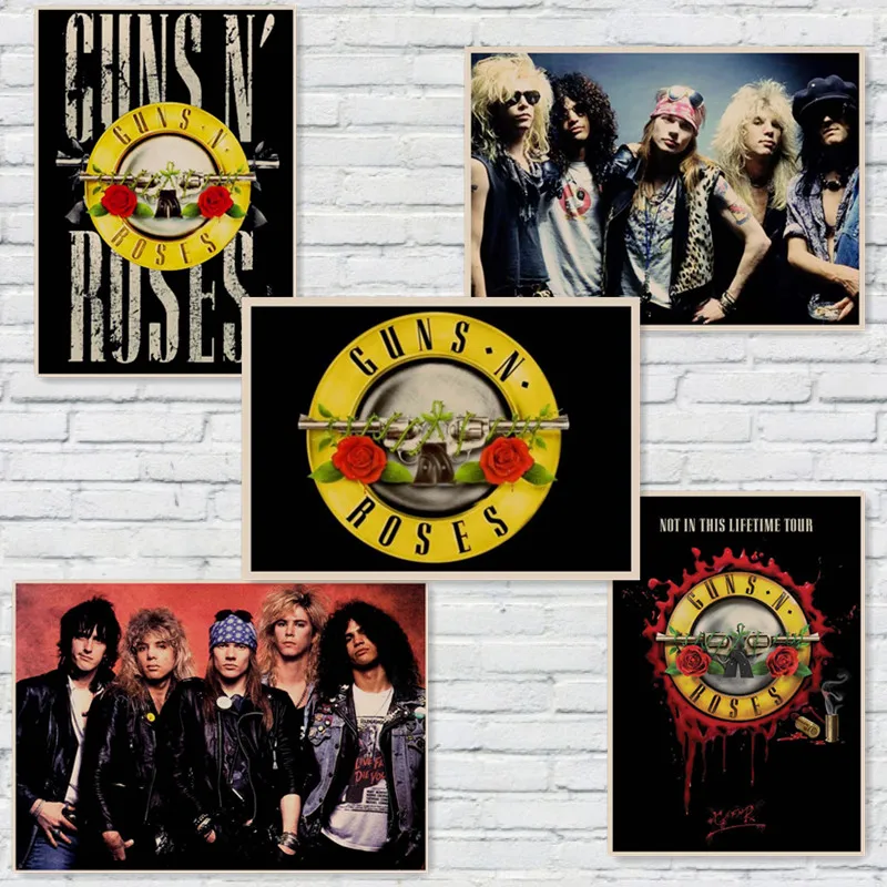Постеры Guns N Roses Rock Music винтажный постер ретро Наклейка на стену домашний декор из