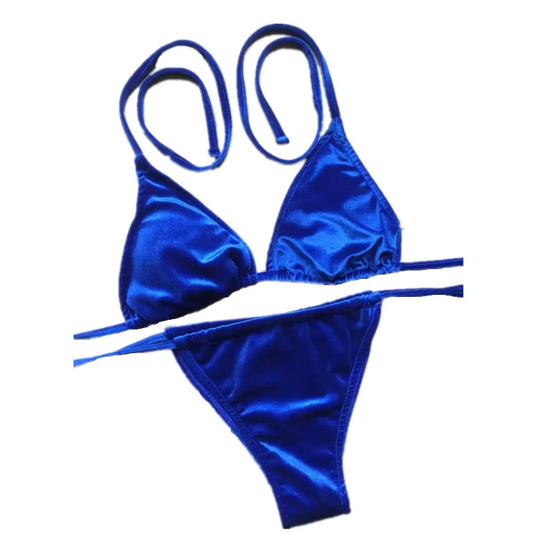 MisShow Sexy Velvet Bikini Swimwear Women Swimsuit Bathing Suit Halter Strips Bikini Set 2019 Brazilian Thong String Beachwear
MisShow Sexy Velvet Bikini Swimwear Women Swimsuit Bathing Suit Halter Strips Bikini Set 2019 Brazilian Thong String Beachwear