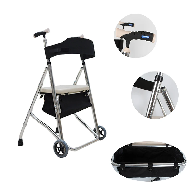 Outdoor rollator shopping walker adjustable folding with storage basket and soft seat for elderly
Outdoor rollator shopping walker adjustable folding with storage basket and soft seat for elderly