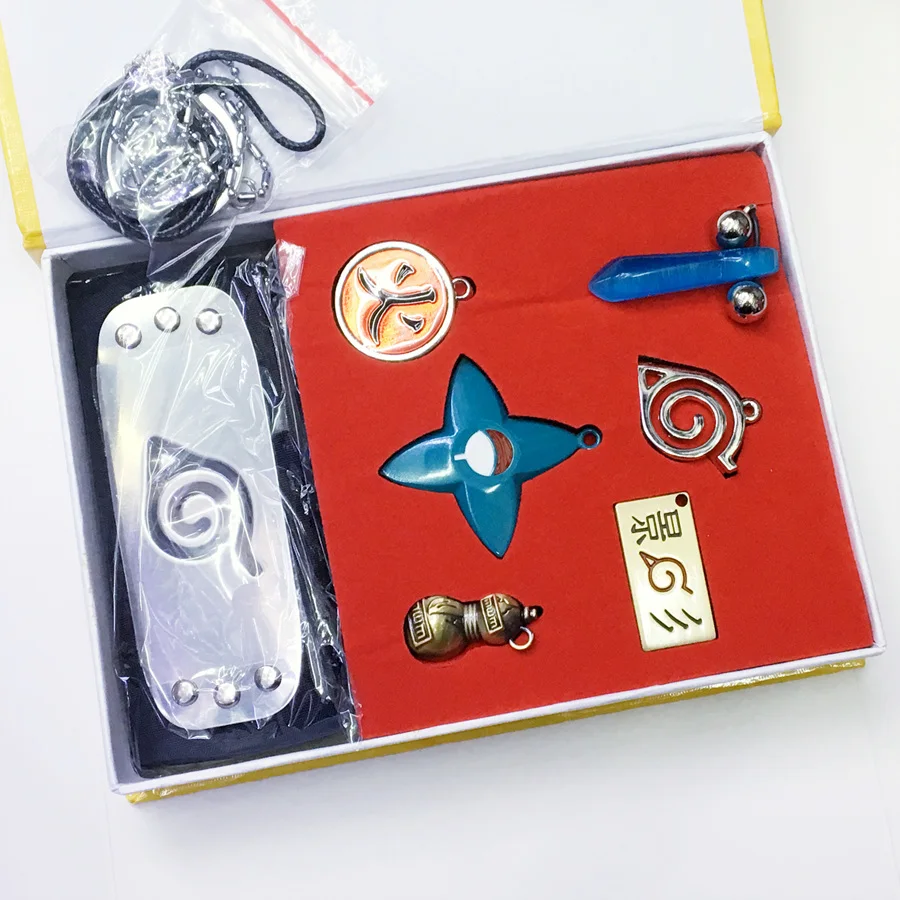 7pcs/set Anime Naruto Forehead Guard logo keychain Necklace prop pendant Cosplay Accessories
7pcs/set Anime Naruto Forehead Guard logo keychain Necklace prop pendant Cosplay Accessories