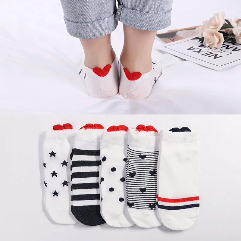 Cotton Socks Pink Cute Cat Ankle Socks Short Women Socks Casual Animal Ear Red Heart 35-40 5Pairs New Arrival Women underwear
Cotton Socks Pink Cute Cat Ankle Socks Short Women Socks Casual Animal Ear Red Heart 35-40 5Pairs New Arrival Women underwear