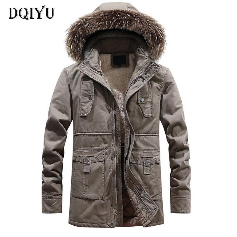 DQIYU Fur Collar Men's Parkas Winter Jacket Thicken Cotton Padded Coat Men Hooded Windproof Jacket Multi-Pockets Khaki Outerwear
DQIYU Fur Collar Men's Parkas Winter Jacket Thicken Cotton Padded Coat Men Hooded Windproof Jacket Multi-Pockets Khaki Outerwear