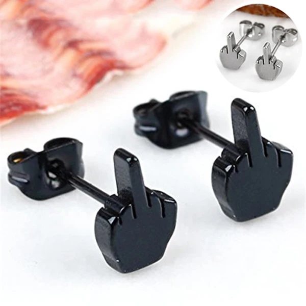 Women Punk The Middle Finger Design Stud Earrings Medical Stainless Steel Fine Jewelry Gifts KQS
Women Punk The Middle Finger Design Stud Earrings Medical Stainless Steel Fine Jewelry Gifts KQS