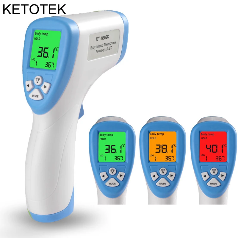 Image DT 8809C Digital Infrared Baby Adult Thermometer Non contact Forehead Temperature Meter 32~43C  90 109.4F