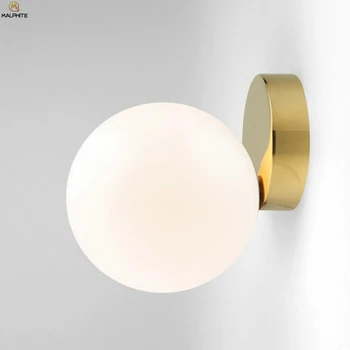 Nordic Golden LED Wall Lamp Modern Bedroom Bedside Hanging White Glass Ball Kitchen Fixtures Wall Light Living Room Luminaire
Nordic Golden LED Wall Lamp Modern Bedroom Bedside Hanging White Glass Ball Kitchen Fixtures Wall Light Living Room Luminaire