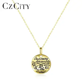 CZCITY Authentic 14K Gold Round Pendant Necklace for Women Girls with Charm Pattern Au585 Yellow Gold Fine Jewelry Gift Bijoux
CZCITY Authentic 14K Gold Round Pendant Necklace for Women Girls with Charm Pattern Au585 Yellow Gold Fine Jewelry Gift Bijoux