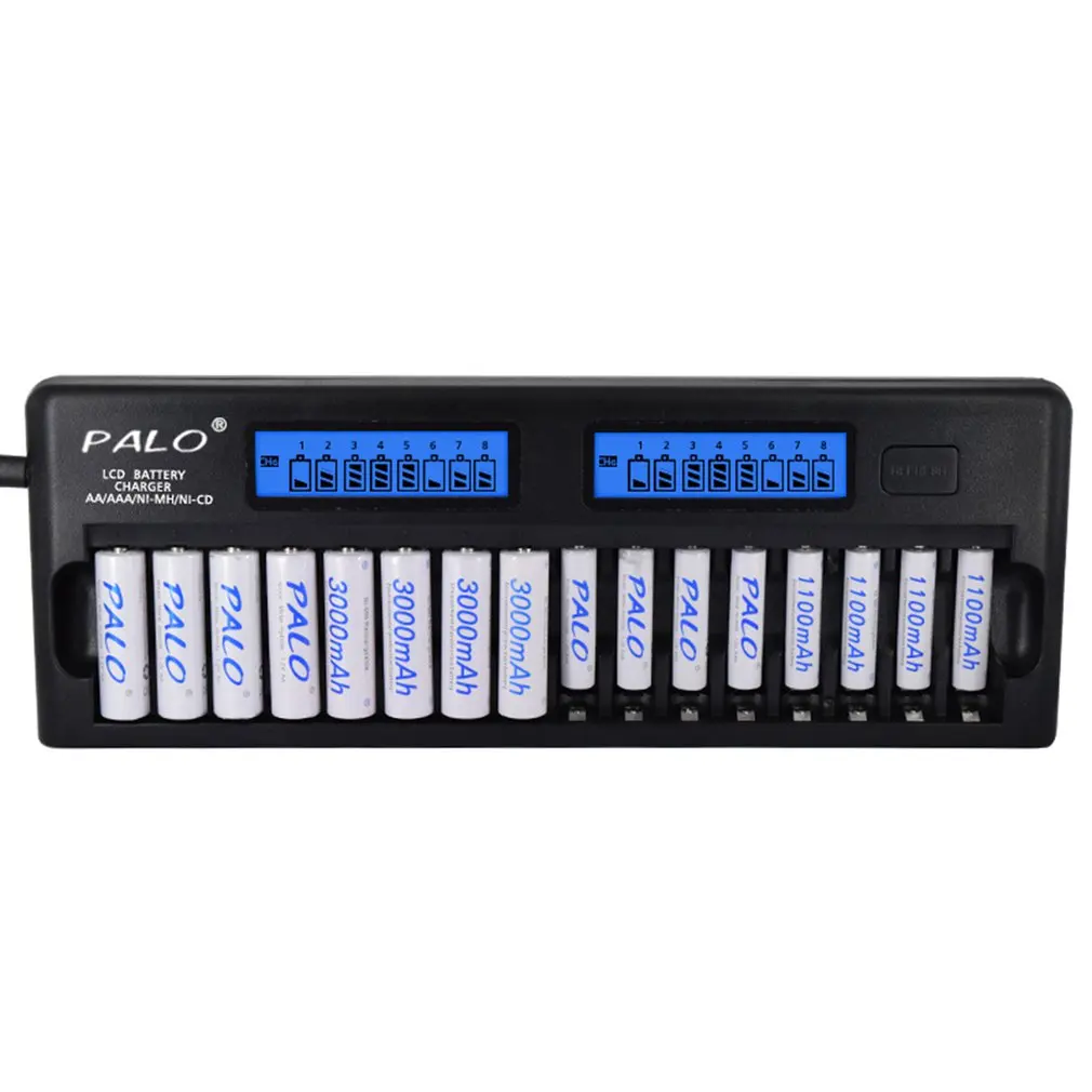 16-Slot Battery Charger with Timer Control LCD Smart Battery Charger Discharge Adapter For AA / AAA /NiMH / NiCd
16-Slot Battery Charger with Timer Control LCD Smart Battery Charger Discharge Adapter For AA / AAA /NiMH / NiCd