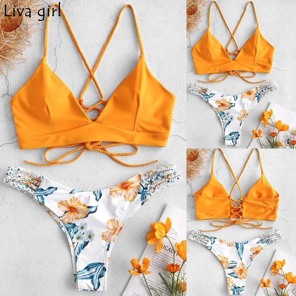 Liva girl Bikini Low Waisted Push-Up Two-Piece Sexy Pad Bandage Beachwear Suits Brazilian Girls Flower Swim Female Swimwear
Liva girl Bikini Low Waisted Push-Up Two-Piece Sexy Pad Bandage Beachwear Suits Brazilian Girls Flower Swim Female Swimwear