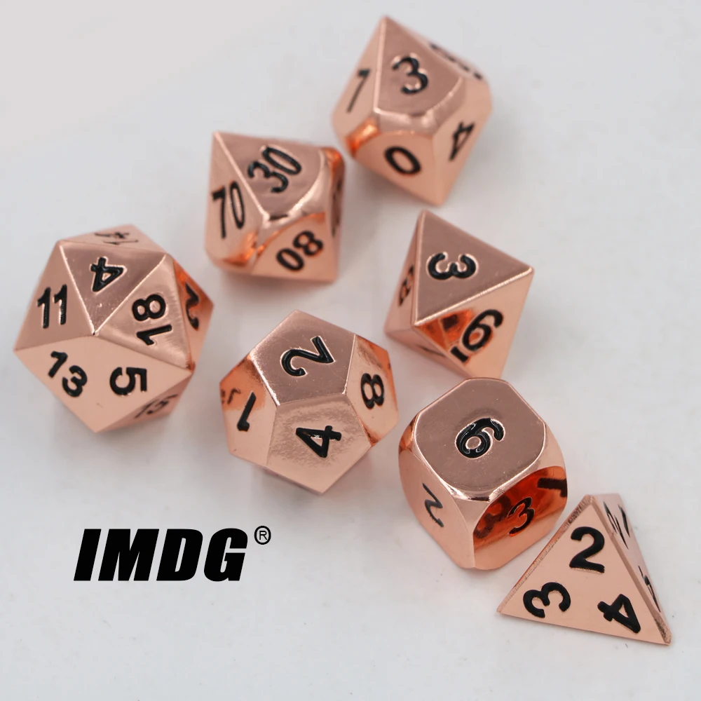 IMDG 7pcs/set Creative RPG Game Dice Polyhedron Metal Dice DND Plating Copper Digital Game Dice
IMDG 7pcs/set Creative RPG Game Dice Polyhedron Metal Dice DND Plating Copper Digital Game Dice