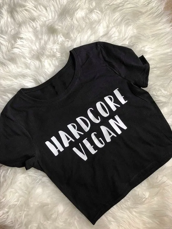 

Кроп-топ Sugarbaby хардкор для вегетарианцев, футболка для вегетарианцев с изображением растений, любителей, друзей, не еды, вегетарианский Топ, футболка для вегетарианцев, травоядный Топ
