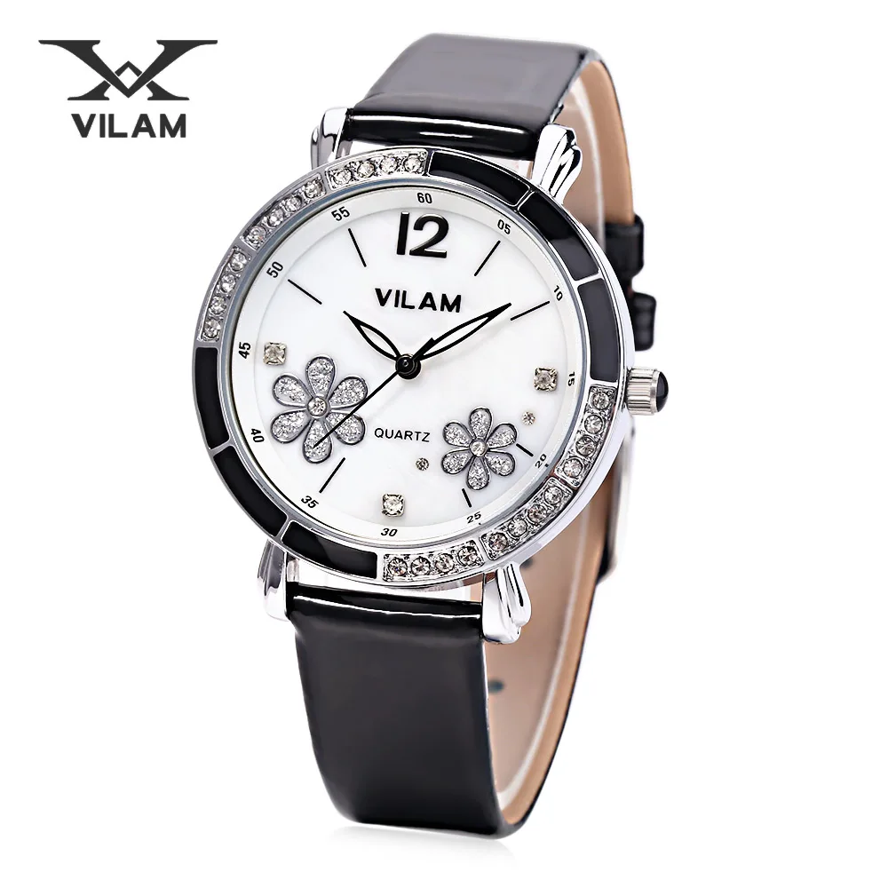 

VILAM Women Quartz Watch 5ATM Artificial Diamond Petal Pattern Dial Wristwatch Female Quartz Watch Women's Brand Watches 9888