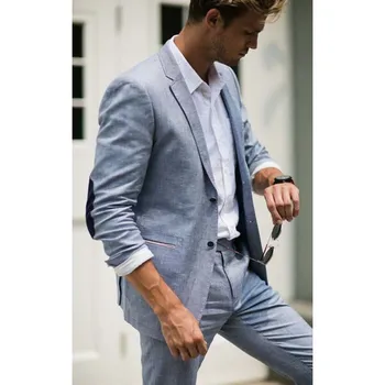2020 Light Gray Linen Suit For Beach men Wedding Groom Tuxedos Mens Prom Dinner Suits Casual Style elbow patches blazer 2 Piece
2020 Light Gray Linen Suit For Beach men Wedding Groom Tuxedos Mens Prom Dinner Suits Casual Style elbow patches blazer 2 Piece