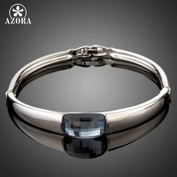 AZORA White Gold Color Rectangle Ocean Blue Australian Crystal Fold Over Clasp Bracelet Bangles TB0089
AZORA White Gold Color Rectangle Ocean Blue Australian Crystal Fold Over Clasp Bracelet Bangles TB0089