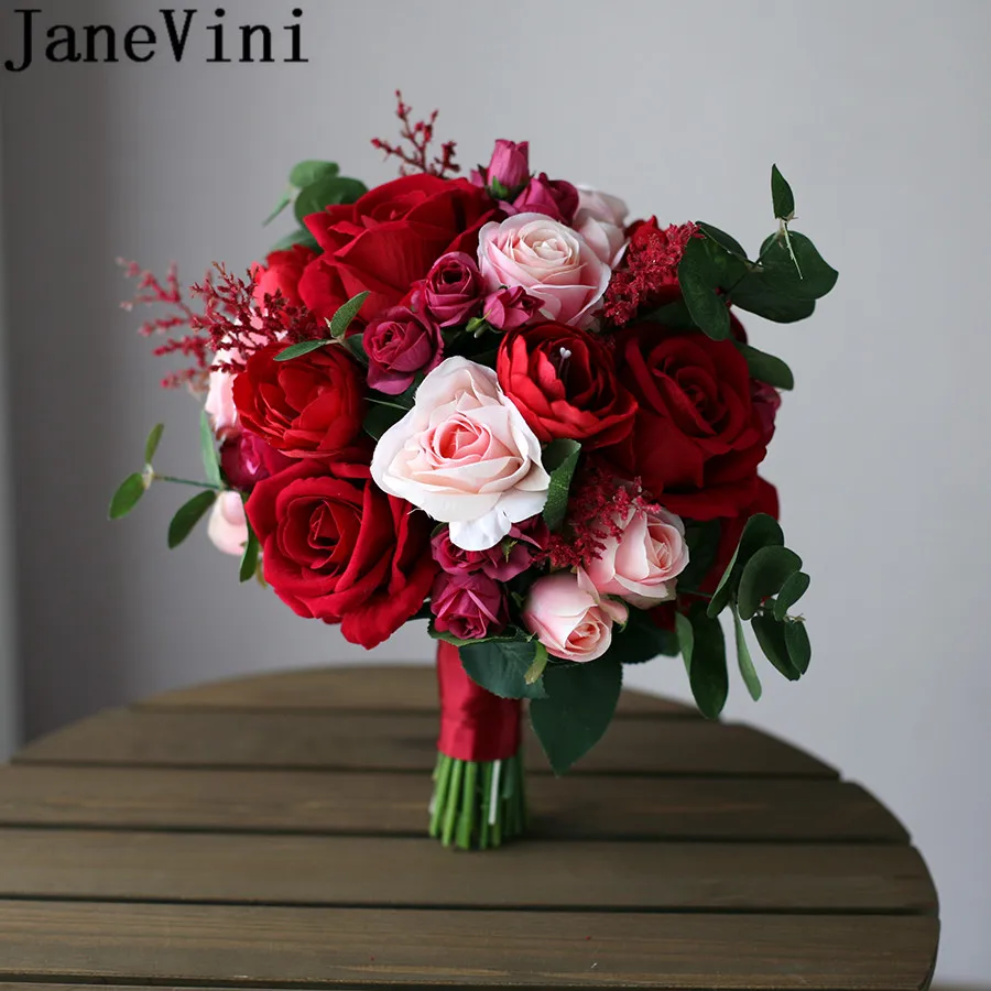 JaneVini Newest Designer Wedding Bouquets Bridal Flower Ball Red Pink Silk Roses Artificial Brooch Bouquet Bride Ramo Novia Rosa
JaneVini Newest Designer Wedding Bouquets Bridal Flower Ball Red Pink Silk Roses Artificial Brooch Bouquet Bride Ramo Novia Rosa