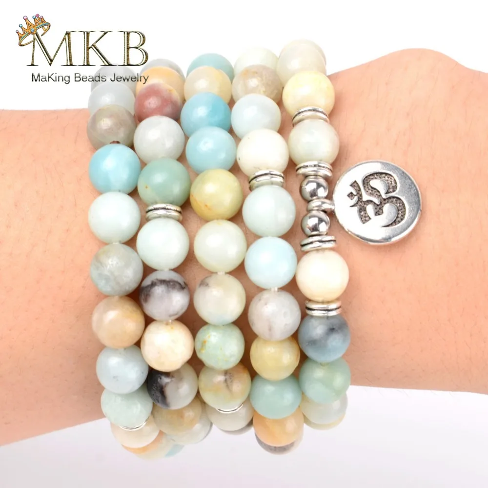 108pcs Mala Bracelet Men Natural Stone Amazonite Beads OM Buddha Charm Bracelets For Women Meditation Jewelry Dropshipping
108pcs Mala Bracelet Men Natural Stone Amazonite Beads OM Buddha Charm Bracelets For Women Meditation Jewelry Dropshipping
