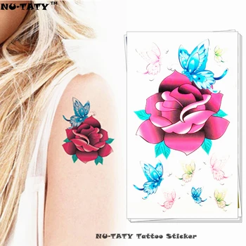 Nu-TATY Butterfly red rose Temporary Tattoo Body Art Arm Flash Tattoo Stickers 17*10cm Waterproof Fake Henna Painless Tattoo 
Nu-TATY Butterfly red rose Temporary Tattoo Body Art Arm Flash Tattoo Stickers 17*10cm Waterproof Fake Henna Painless Tattoo