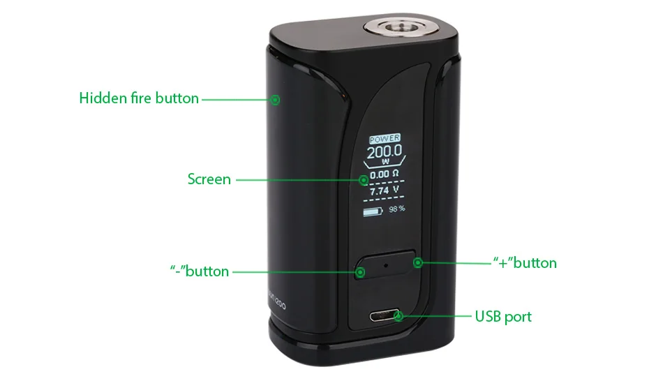 Original Eleaf IKuun I200 / ikuu i200 TC Box MOD 4600mAh Battery Max 200W Best for Melo 4 Tank Vape Mod Vs iKonn 220 / Drag mini