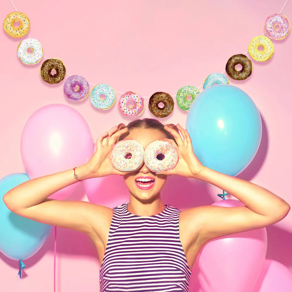 Yi Surgery Donuts Party Banners Happy Birthday Wedding Party Hanging Bunting Sweet Donut Backdrops Decoration BA045
Yi Surgery Donuts Party Banners Happy Birthday Wedding Party Hanging Bunting Sweet Donut Backdrops Decoration BA045