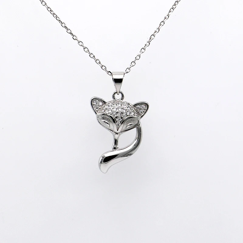 BUYEE 925 Sterling Silver Necklace Pendant Fox Shape White Gold Plating Jewelry Micro Paved Charms
BUYEE 925 Sterling Silver Necklace Pendant Fox Shape White Gold Plating Jewelry Micro Paved Charms