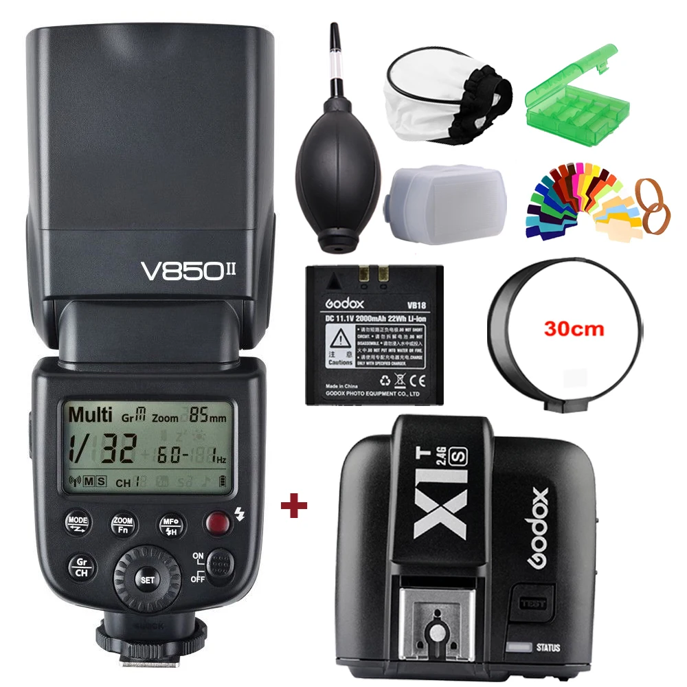 Godox VING V850II GN60 2.4G HSS 2000mAh Battery Camera Flash Speedlight + X1T-S Trigger Transmitter for Sony DSLR Camera+Gift
Godox VING V850II GN60 2.4G HSS 2000mAh Battery Camera Flash Speedlight + X1T-S Trigger Transmitter for Sony DSLR Camera+Gift