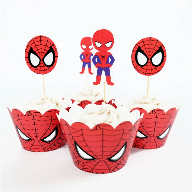 24pcs Anime The Avengers Spider-man cupcake wrappers&toppers picks kids baby birthday party supplies AW-0011
24pcs Anime The Avengers Spider-man cupcake wrappers&toppers picks kids baby birthday party supplies AW-0011