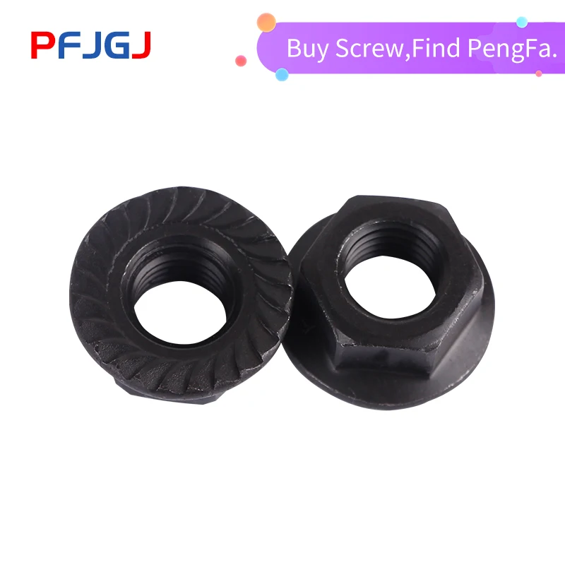 Peng Fa M6 M8 M10 M12 Grade 8.8 Blackened GB6177 Carbon Steel Hexagonal Flange Nut Self-locking Nut / Flange Face Locknut
Peng Fa M6 M8 M10 M12 Grade 8.8 Blackened GB6177 Carbon Steel Hexagonal Flange Nut Self-locking Nut / Flange Face Locknut