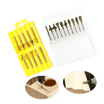 10pc Milling Cutter Router Bit Titanium-plated Plastic Boxed Gold Hhigh-speed Steel Woodworking Trimming Knife
10pc Milling Cutter Router Bit Titanium-plated Plastic Boxed Gold Hhigh-speed Steel Woodworking Trimming Knife