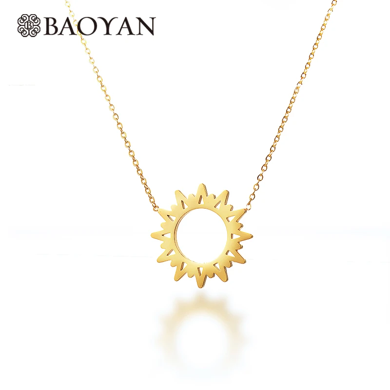 BAOYAN Vintage Stainless Steel Sun Pendant Necklace Rose Gold Silver Gold Plating Stainless Steel Custom Necklaces For Women Men
BAOYAN Vintage Stainless Steel Sun Pendant Necklace Rose Gold Silver Gold Plating Stainless Steel Custom Necklaces For Women Men