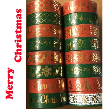 Free Shipping Golden foil washi paper tape/Red and Green Varied Merry Christmas Design washi tape/15mm*10m
Free Shipping Golden foil washi paper tape/Red and Green Varied Merry Christmas Design washi tape/15mm*10m