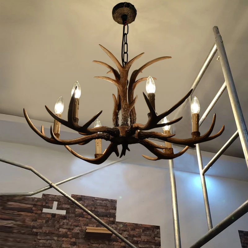 The American village dining room lamp creative personality retro pastoral bedroom Cafe antler chandelier resin ZX111
The American village dining room lamp creative personality retro pastoral bedroom Cafe antler chandelier resin ZX111