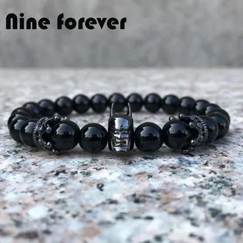 Nine forever beads bracelet men jewelry natural black onyx stone crown Batman bracelets & bangles pulseira masculina Gifts
Nine forever beads bracelet men jewelry natural black onyx stone crown Batman bracelets & bangles pulseira masculina Gifts