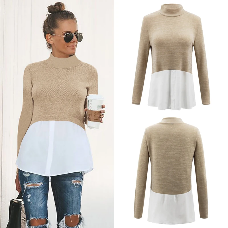 Fashion Knit Stitching Tops Slim Solid Summer Top New Style Sexy Women T Shirt Casual Women Clothes 2019
Fashion Knit Stitching Tops Slim Solid Summer Top New Style Sexy Women T Shirt Casual Women Clothes 2019