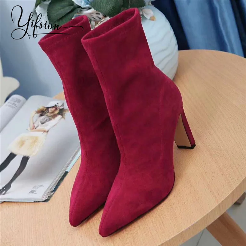 OLOME Black Red Pointed Toe Slip On Women Ankle Boots Inside Genuine Leather Chunky High Heel Women Autumn Boots Shoes Woman
OLOME Black Red Pointed Toe Slip On Women Ankle Boots Inside Genuine Leather Chunky High Heel Women Autumn Boots Shoes Woman
