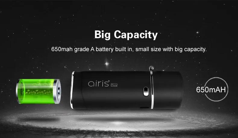 Original AIRISTECH airis tick Vaporizer mod 650mah battery Vape mod 11mm CBD oil cartridge e cigarette Voltage Control Vape Pen