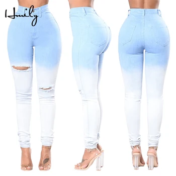 HMILY Women Skinny Jeans Hole Ripped Stretch High Elastic Pencil Pants Push Up High Waist Denim Jeans Plus Size ladies Trousers
HMILY Women Skinny Jeans Hole Ripped Stretch High Elastic Pencil Pants Push Up High Waist Denim Jeans Plus Size ladies Trousers